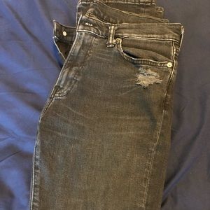 distressed black slim jeans AF